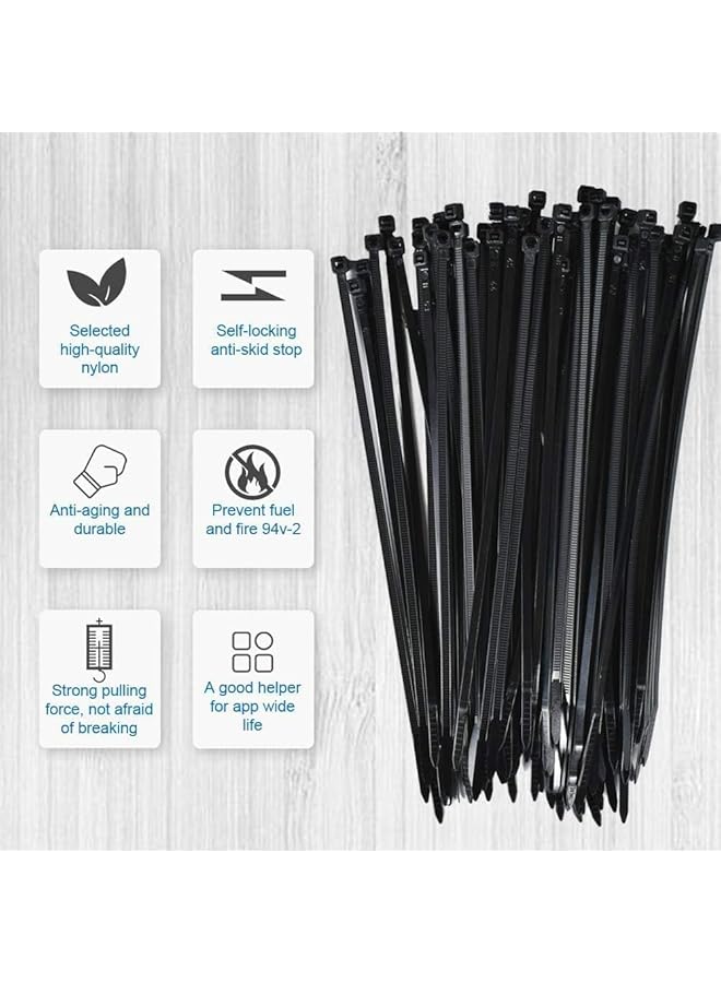 إيروريكس 100 مجموعة من أربطة الكابلات ذات التركيبات اللاصقة الذاتية للاستخدام الخارجي وأشرطة إدارة الكابلات شديدة التحمل ومشابك قابلة لإعادة الاستخدام - Image 3