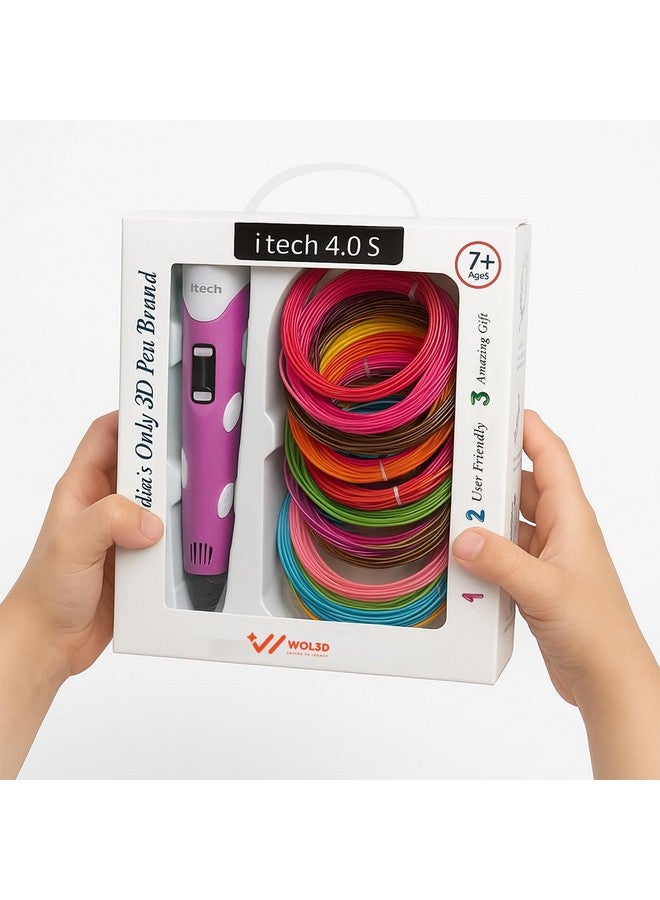 WOL 3D WOL3D I tech (Pink) Magic 3D Pen with 12 in 1 (5M) PLA Filaments for 3D Printing with Speed Control, Advanced Temperature Regulation, OLED Display & Ergonomic Design - Compatible. - Image 2