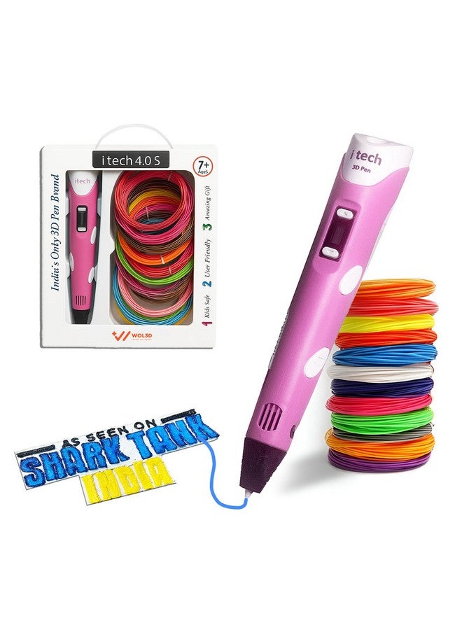 WOL 3D WOL3D I tech (Pink) Magic 3D Pen with 12 in 1 (5M) PLA Filaments for 3D Printing with Speed Control, Advanced Temperature Regulation, OLED Display & Ergonomic Design - Compatible. - Image 1