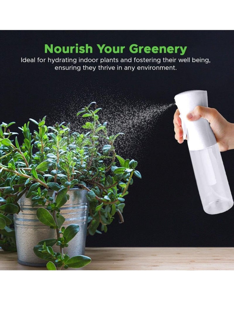 VIGOR PATH Continuous Water Mister Spray Bottle for Hair - Continuous Spray Nano Fine Mist Sprayer - Empty Spray Bottle - Reusable Beauty Spray Bottle - Cleaning, Hairstyling & Plants (Clear - 10oz) - Image 2