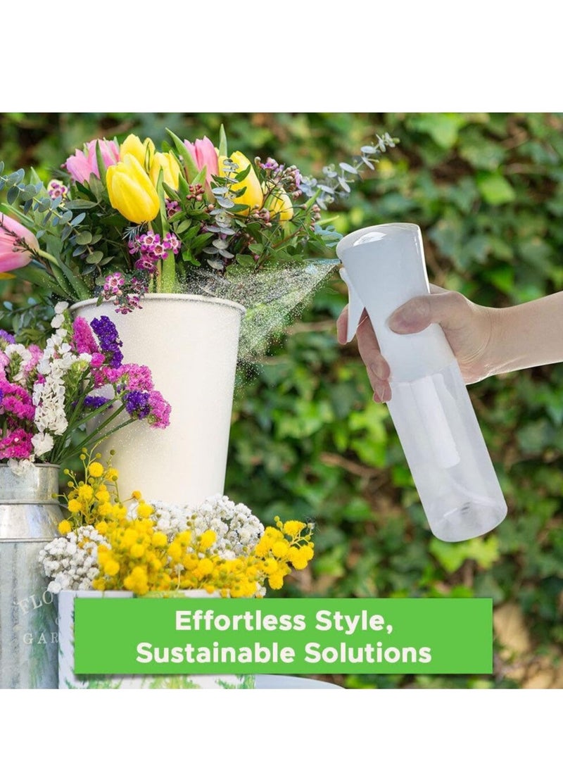 VIGOR PATH Continuous Water Mister Spray Bottle for Hair - Continuous Spray Nano Fine Mist Sprayer - Empty Spray Bottle - Reusable Beauty Spray Bottle - Cleaning, Hairstyling & Plants (Clear - 10oz) - Image 3