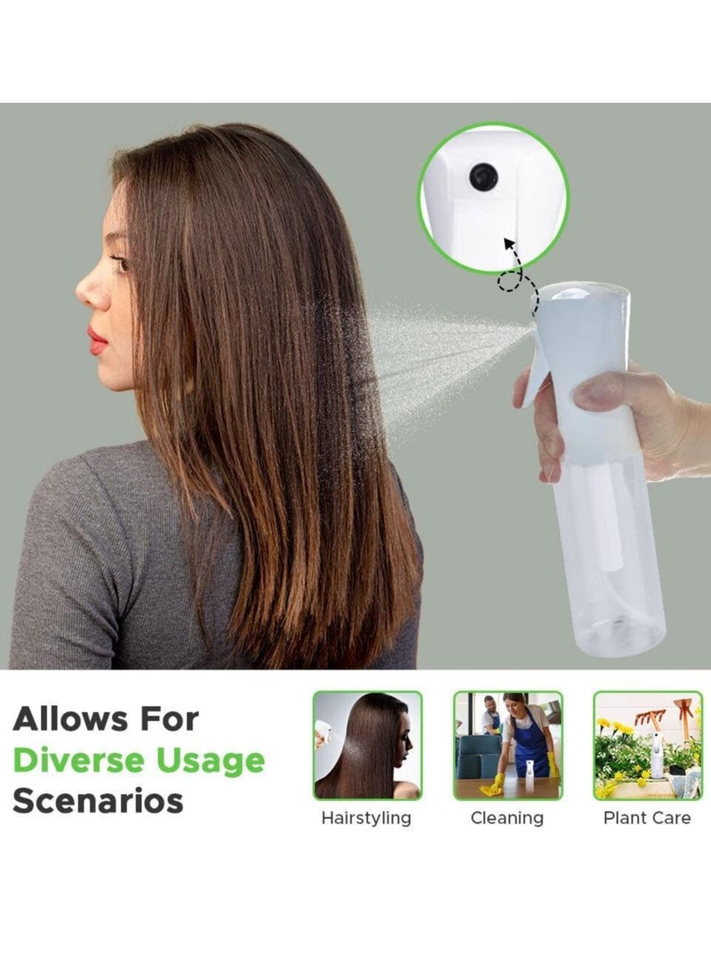 VIGOR PATH Continuous Water Mister Spray Bottle for Hair - Continuous Spray Nano Fine Mist Sprayer - Empty Spray Bottle - Reusable Beauty Spray Bottle - Cleaning, Hairstyling & Plants (Clear - 10oz) - Image 4