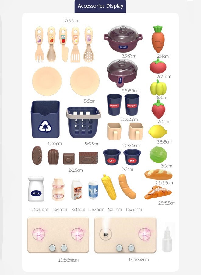 Children'S Play House Kitchen Toy Set,Realistic Light Sound Steam Simulation Indoor Kitchen Cooking Playset Toys With Water Outlet,Comes With 37 Accessories+Simulation Kitchen * 1,Boys And Girls Pretend To Play Games - Image 2