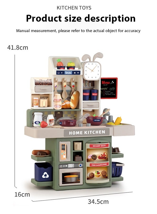 Children'S Play House Kitchen Toy Set,Realistic Light Sound Steam Simulation Indoor Kitchen Cooking Playset Toys With Water Outlet,Comes With 37 Accessories+Simulation Kitchen * 1,Boys And Girls Pretend To Play Games - Image 3