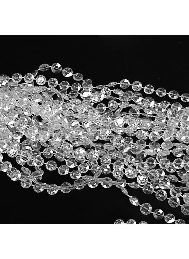 erorex Crystal Garland Strand 99Ft Clear Plastic Acrylic Crystal Bead Garland Roll Decorations Diy Wedding Centerpiece Crafts Hanging Curtains Birthday Party Supplies Indoor Home Decor  - Image 4