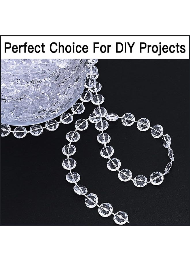 erorex Crystal Garland Strand 99Ft Clear Plastic Acrylic Crystal Bead Garland Roll Decorations Diy Wedding Centerpiece Crafts Hanging Curtains Birthday Party Supplies Indoor Home Decor  - Image 2
