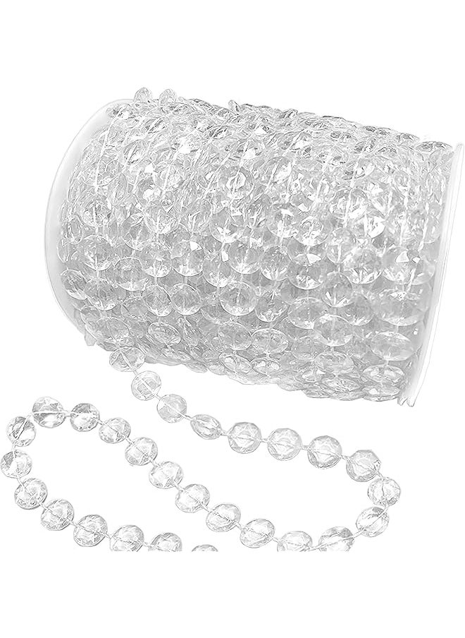 erorex Crystal Garland Strand 99Ft Clear Plastic Acrylic Crystal Bead Garland Roll Decorations Diy Wedding Centerpiece Crafts Hanging Curtains Birthday Party Supplies Indoor Home Decor  - Image 1