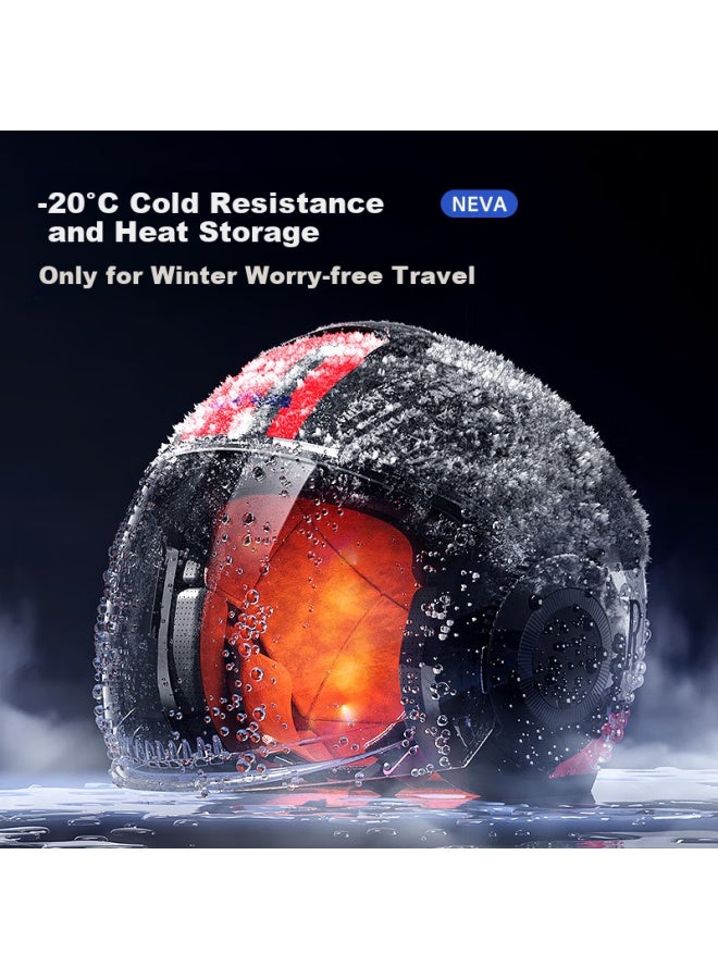 Neva New National Standard Class A 3c Certified Helmet Motorcycle Electric Vehicle Double Mirror Men And Women Four Seasons Universal Electric Vehicle 3/4 Anti-fog Safety Helmet Snow Mountain White An - Image 2
