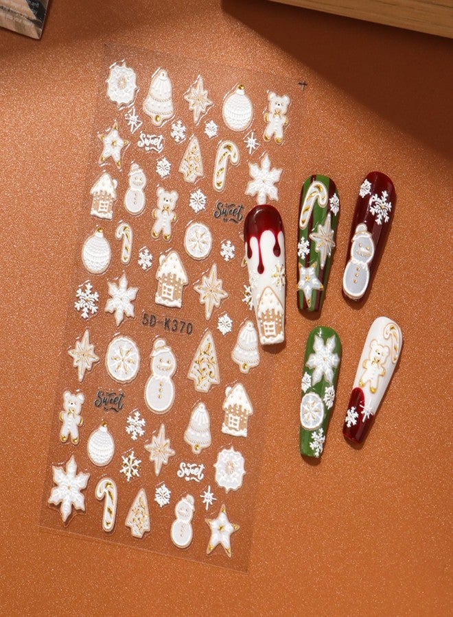 TailaiMei Christmas Nail Decals Stickers, Self-Adhesive Snow Xmas Tree Nail Art Decorations, Design for Santa Claus Snowflake Snowman (2503, 3Sheets) - Image 5