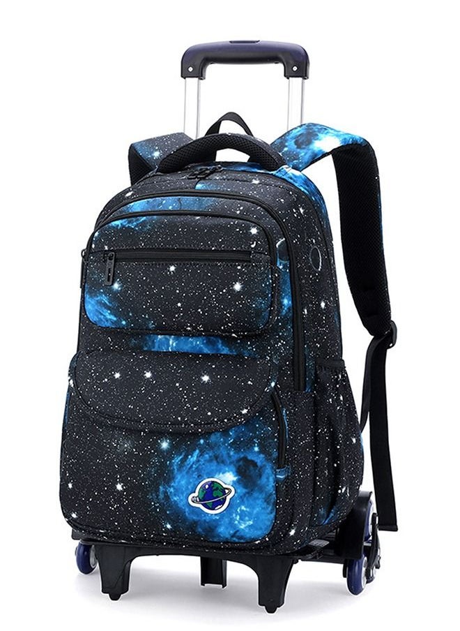CityRiya-Long - Wheeled Rolling Backpack Black Bookbag for Boys and Girls School Student Books Laptop Travel Trolley Bag - Image 1
