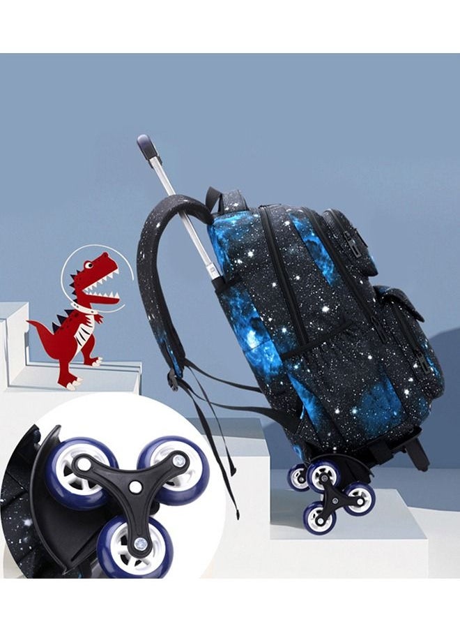CityRiya-Long - Wheeled Rolling Backpack Black Bookbag for Boys and Girls School Student Books Laptop Travel Trolley Bag - Image 1