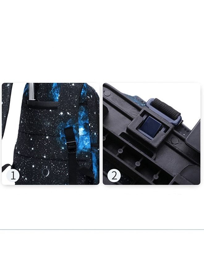 CityRiya-Long - Wheeled Rolling Backpack Black Bookbag for Boys and Girls School Student Books Laptop Travel Trolley Bag - Image 1