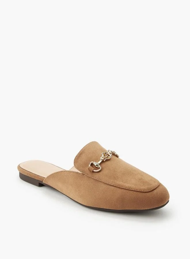 Celeste Women Horsebit Detail Suede Slip-On Mules