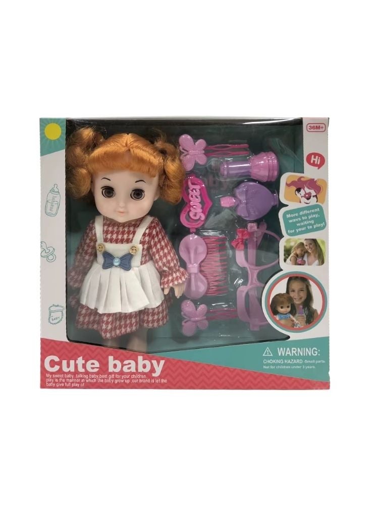 Premium Cute Baby Doll with Pink Accessories – Soft Face Doll Playset for Toddlers and Kids - Image 1