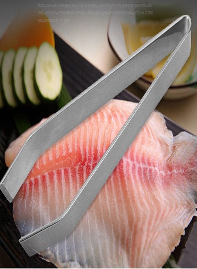 Daycount® Pack of 2 Fish Bone Tweezers, Chicken Feather Tweezer Stainless Fishbone Picker, Clean Tongs Salmon Bone Removal Durable Dishwasher Safe 4.7'' - Image 2