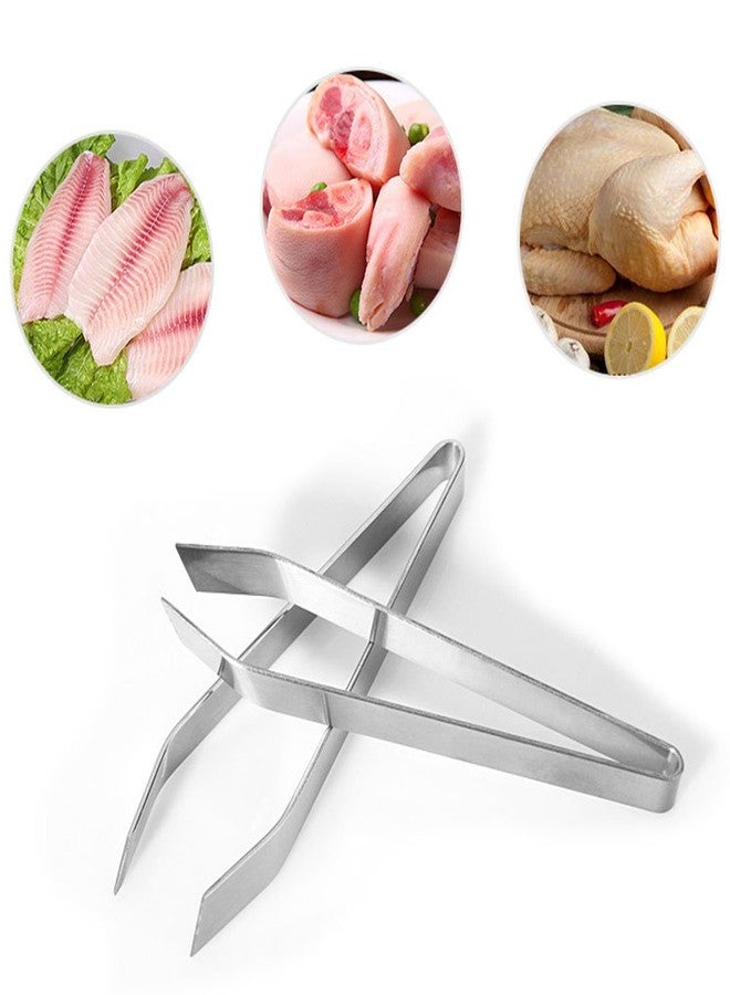 Daycount® Pack of 2 Fish Bone Tweezers, Chicken Feather Tweezer Stainless Fishbone Picker, Clean Tongs Salmon Bone Removal Durable Dishwasher Safe 4.7'' - Image 3