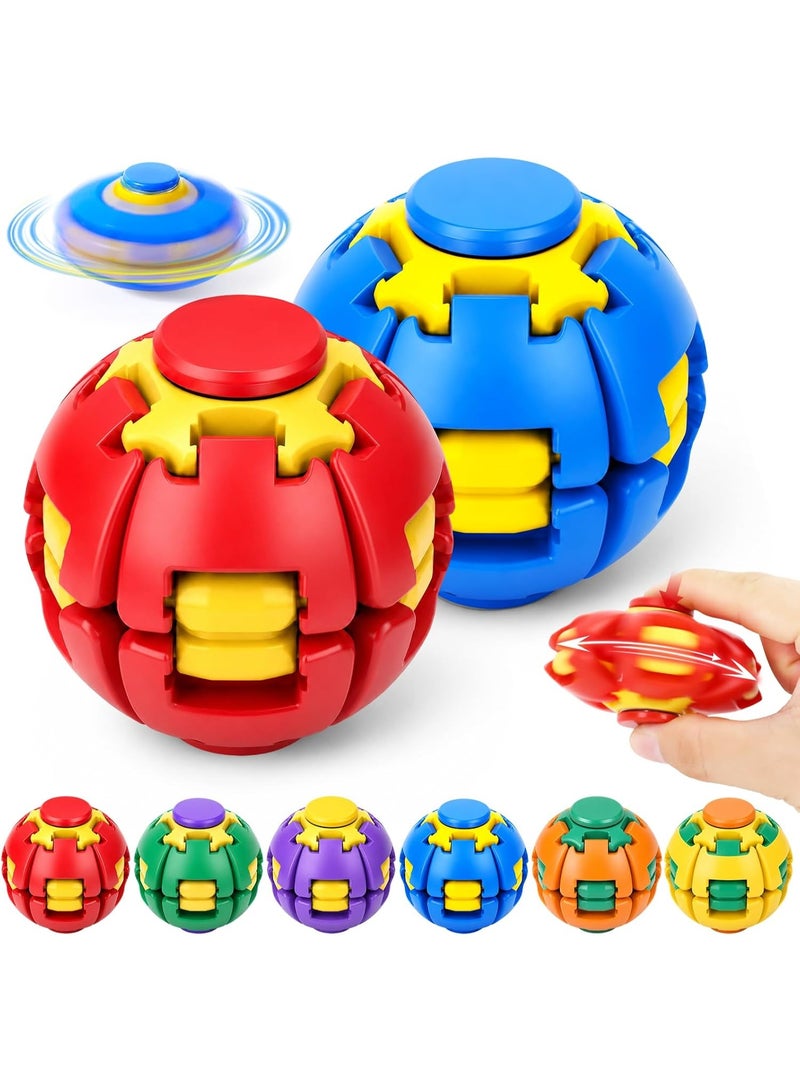 REZZOSS Press to Spin Fidget Spinner Ball (Assorted Random Color) – 360° Rotating Kinetic Sensory Fidget Toy for Adults, Teens & Kids | Push & Spin Stress Relief Ball for Office Desk, School, ADHD, Autism & Travel | One-Handed Anti-Anxiety Fidget Toy Gift - Image 1