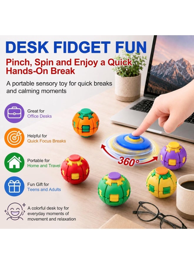 REZZOSS Press to Spin Fidget Spinner Ball (Assorted Random Color) – 360° Rotating Kinetic Sensory Fidget Toy for Adults, Teens & Kids | Push & Spin Stress Relief Ball for Office Desk, School, ADHD, Autism & Travel | One-Handed Anti-Anxiety Fidget Toy Gift - Image 4