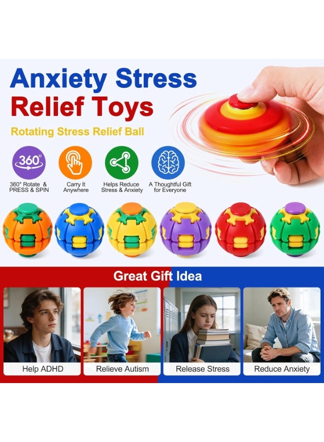 REZZOSS Press to Spin Fidget Spinner Ball (Assorted Random Color) – 360° Rotating Kinetic Sensory Fidget Toy for Adults, Teens & Kids | Push & Spin Stress Relief Ball for Office Desk, School, ADHD, Autism & Travel | One-Handed Anti-Anxiety Fidget Toy Gift - Image 5