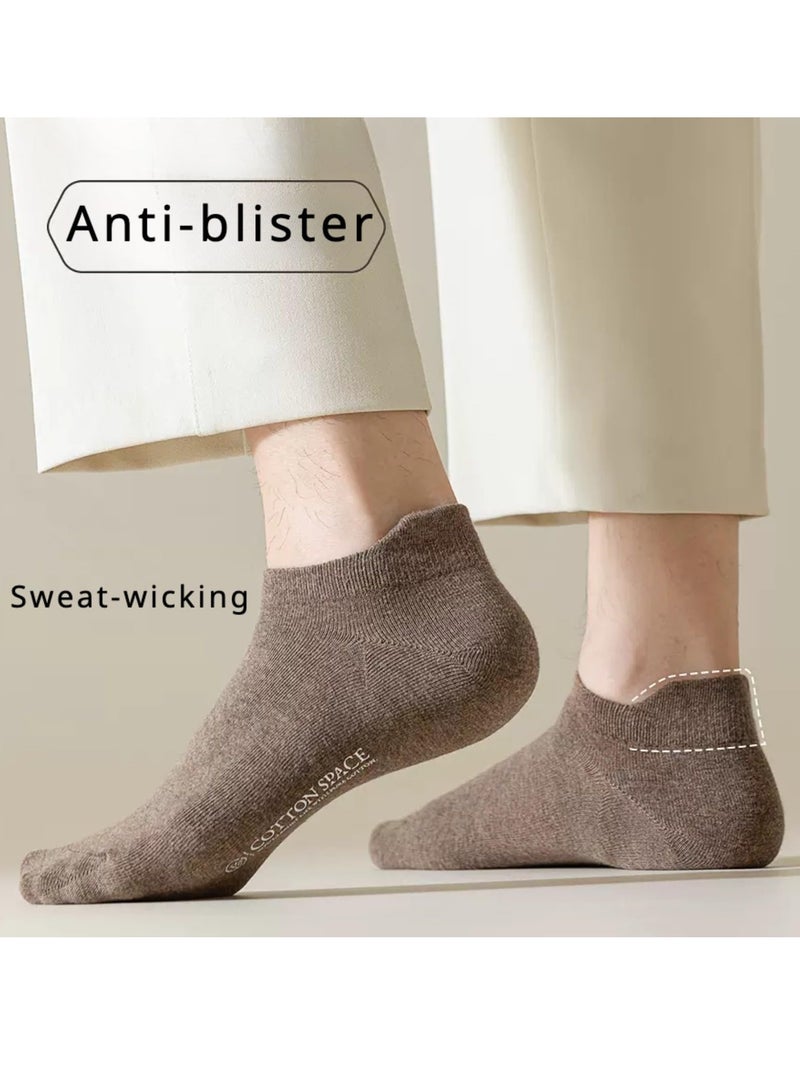 KASTWAVE Crew Socks, 6 Pairs Men's Athletic Ankle Socks for Men 5-10 Low Cut Non Slip Solid Heel Tab Cotton Socks, Breathable Casual Wicking Summer Anti-blister (Size: 35-44) - Image 3