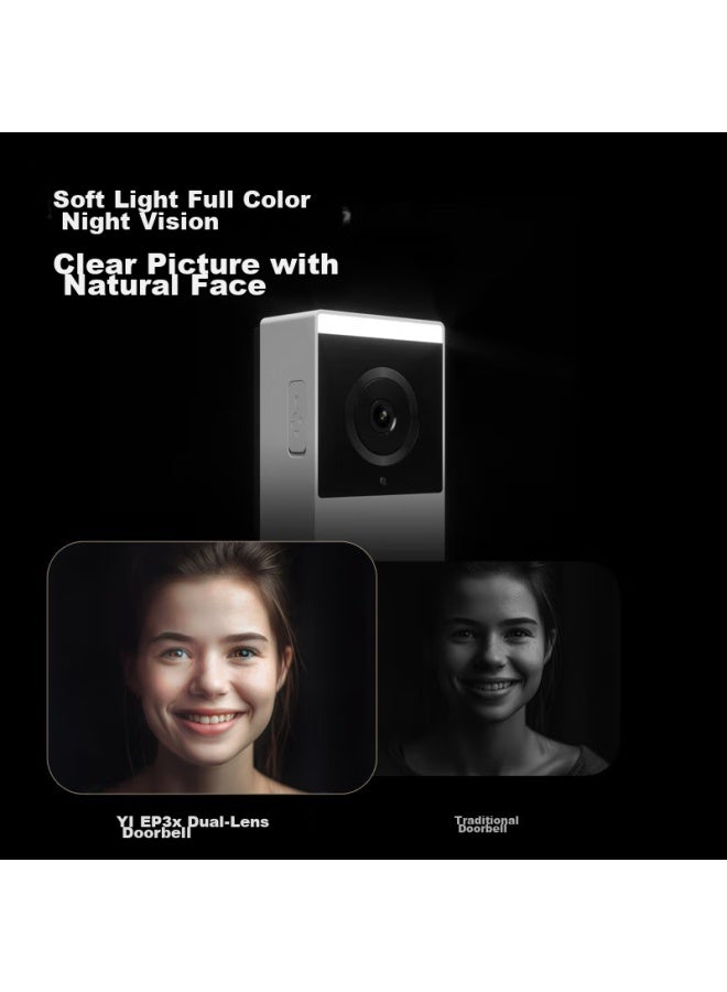 EZVIZ Ep3X Visual Doorbell With Dual Cameras, 3Mp + 2Mp, Dual-Camera Home Surveillance, Smart Doorbell Camera, Electronic Peephole, Ultra-Gray - Image 4