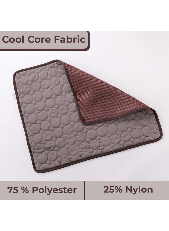 Hearts Rectangular Dog & Cat Bed|Premium Cool Ice Silk With Polyester With Bottom Mesh|Multi-Utility Self-Cooling Pad For Dog & Cat|Light-Weight & Durable Dog Bed|Zqcj001C-M|Coffee - Image 4