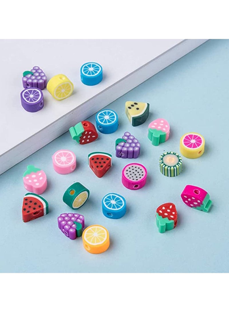 Y&D KASTWAVE DIY bracelets, Handmade Polymer Clay Fruit Theme Loose Beads Spacer Charms for Bracelet Necklace Jewelry Making 500pcs 2mm  - Image 3