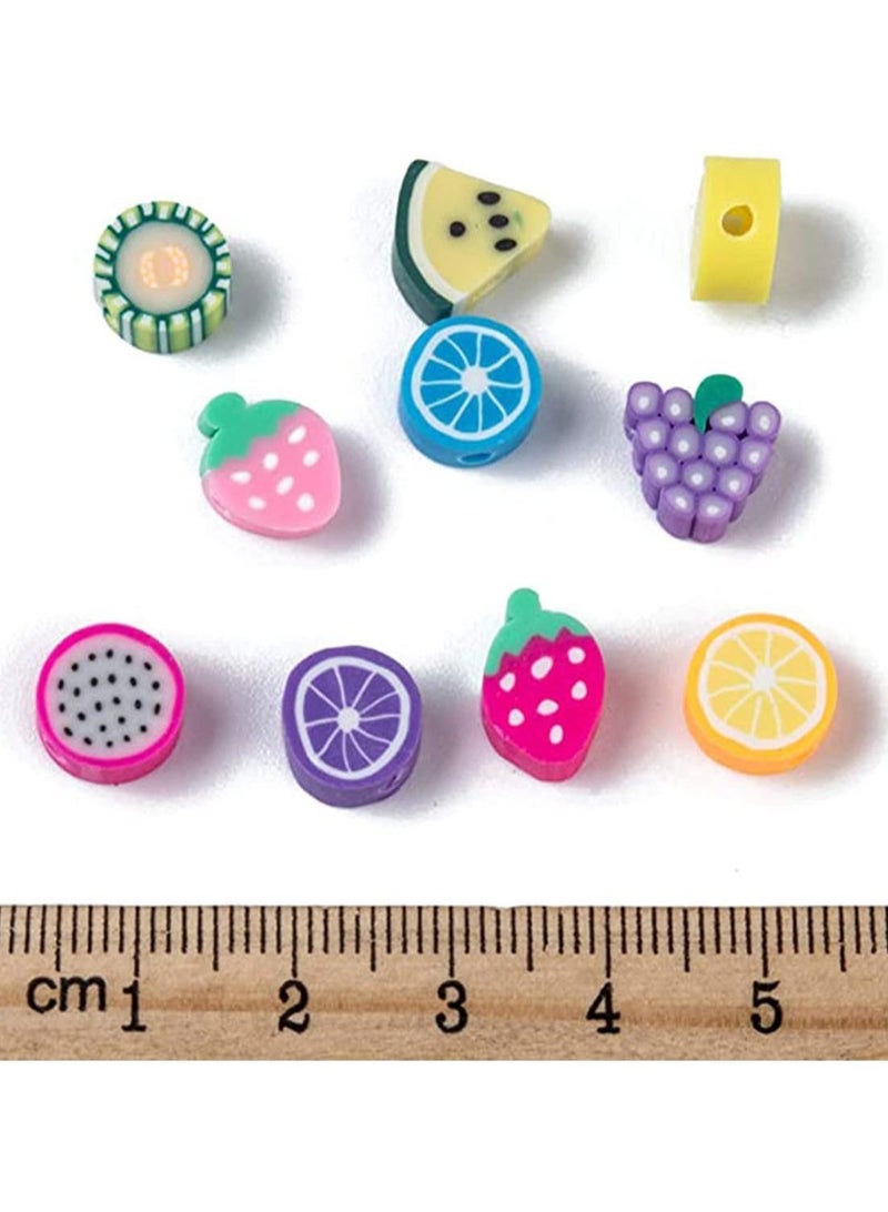 Y&D KASTWAVE DIY bracelets, Handmade Polymer Clay Fruit Theme Loose Beads Spacer Charms for Bracelet Necklace Jewelry Making 500pcs 2mm  - Image 4