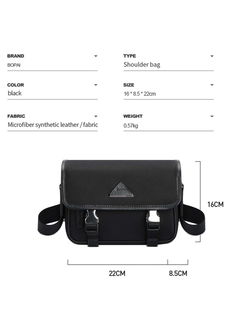 Bopai Unisex Sling Bag Compact Crossbody Chest Bag with Hidden Pocket Waterproof Side Bag for Men and Women Business Travel Commute BO-SL231 Black - Image 5