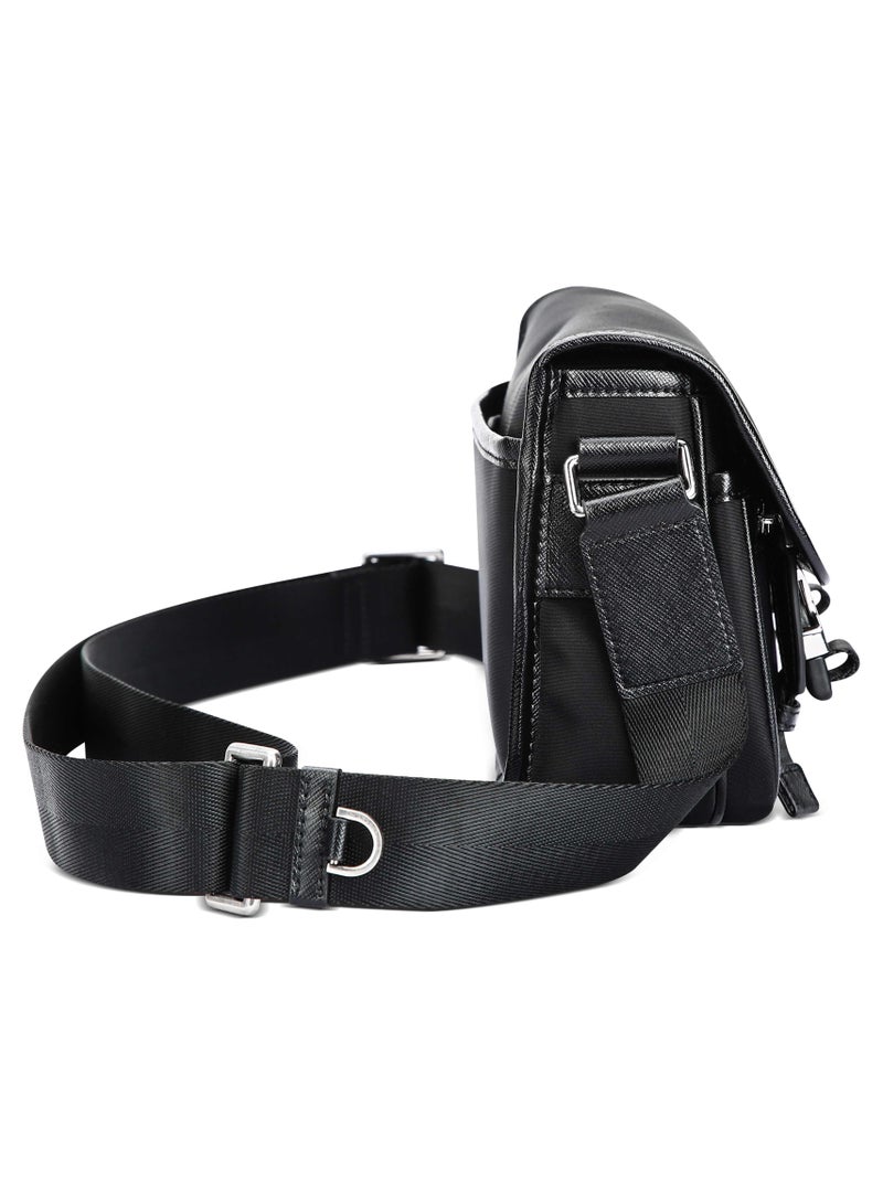 Bopai Unisex Sling Bag Compact Crossbody Chest Bag with Hidden Pocket Waterproof Side Bag for Men and Women Business Travel Commute BO-SL231 Black - Image 3