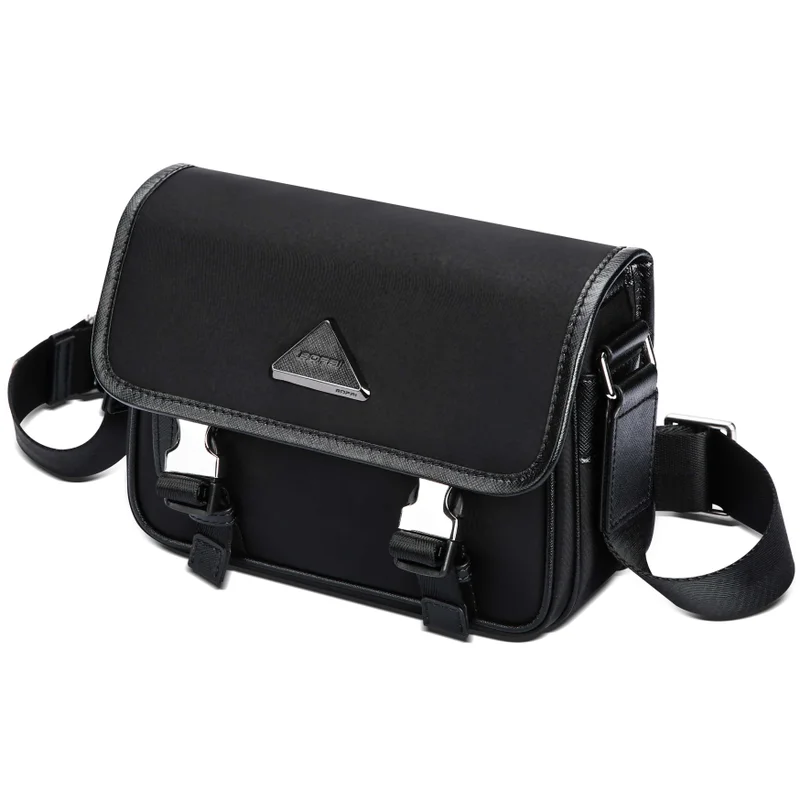 بوباي Unisex Sling Bag Compact Crossbody Chest Bag with Hidden Pocket Waterproof Side Bag for Men and Women Business Travel Commute, BO-SL231, Black
