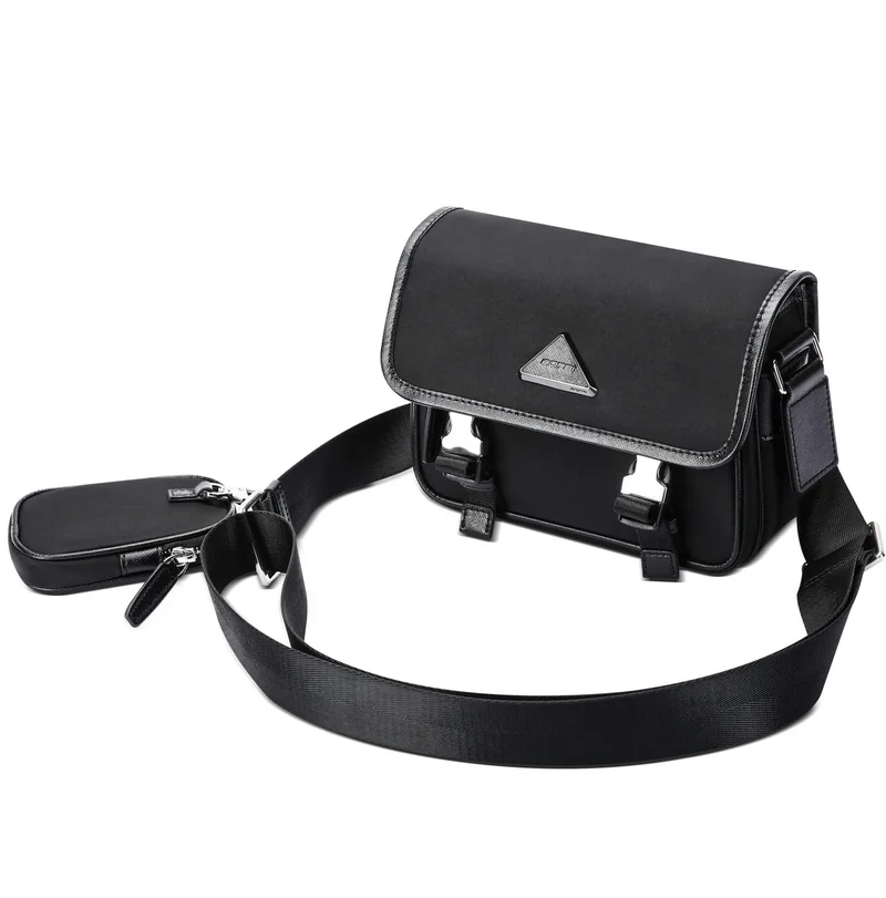 Bopai  Unisex Sling Bag Compact Crossbody Chest Bag with Hidden Pocket Waterproof Side Bag for Men and Women Business Travel Commute, BO-SL231, Black  | Best Price UAE