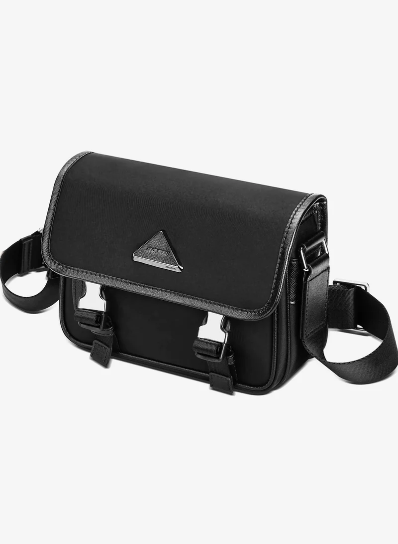 Bopai Unisex Sling Bag Compact Crossbody Chest Bag with Hidden Pocket Waterproof Side Bag for Men and Women Business Travel Commute, BO-SL231, Black