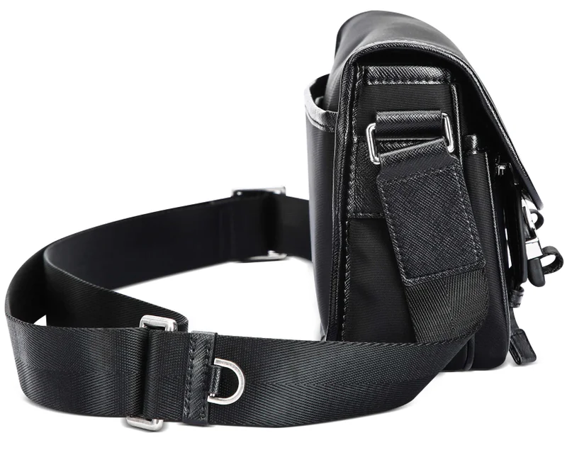 Bopai  Unisex Sling Bag Compact Crossbody Chest Bag with Hidden Pocket Waterproof Side Bag for Men and Women Business Travel Commute, BO-SL231, Black  | Best Price UAE