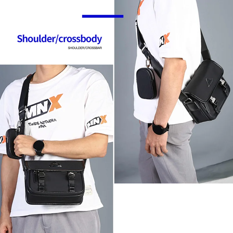 Bopai  Unisex Sling Bag Compact Crossbody Chest Bag with Hidden Pocket Waterproof Side Bag for Men and Women Business Travel Commute, BO-SL231, Black  | Best Price UAE
