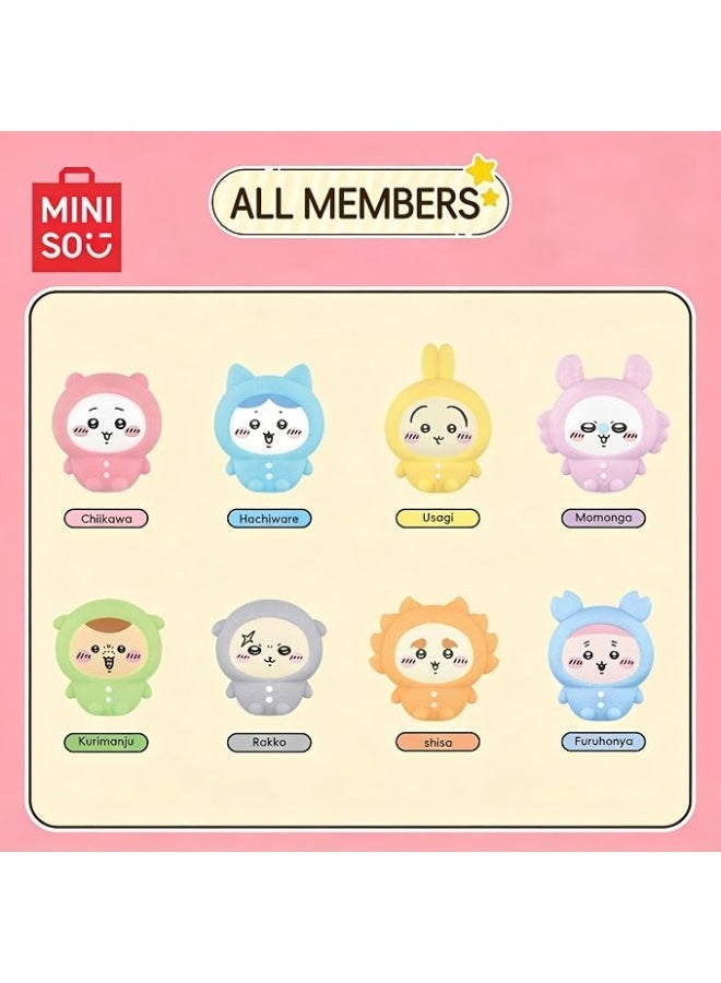 MINISO x Chiikawa Pajama Party Sitting Collection Collectible Figure Blind Box, Full Display Set of 8 Sealed Mystery Boxes, Character Collectible for Display and Gifting - Image 4