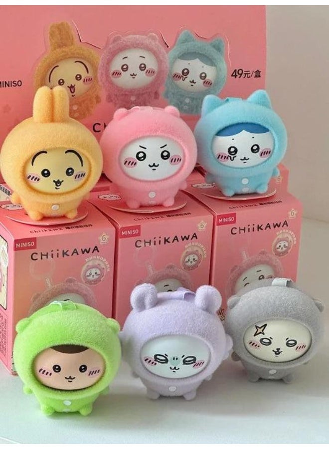 MINISO x Chiikawa Pajama Party Sitting Collection Collectible Figure Blind Box, Full Display Set of 8 Sealed Mystery Boxes, Character Collectible for Display and Gifting - Image 1