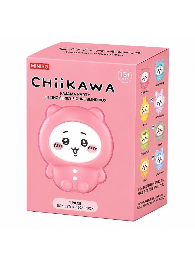 MINISO x Chiikawa Pajama Party Sitting Collection Collectible Figure Blind Box, Full Display Set of 8 Sealed Mystery Boxes, Character Collectible for Display and Gifting - Image 2