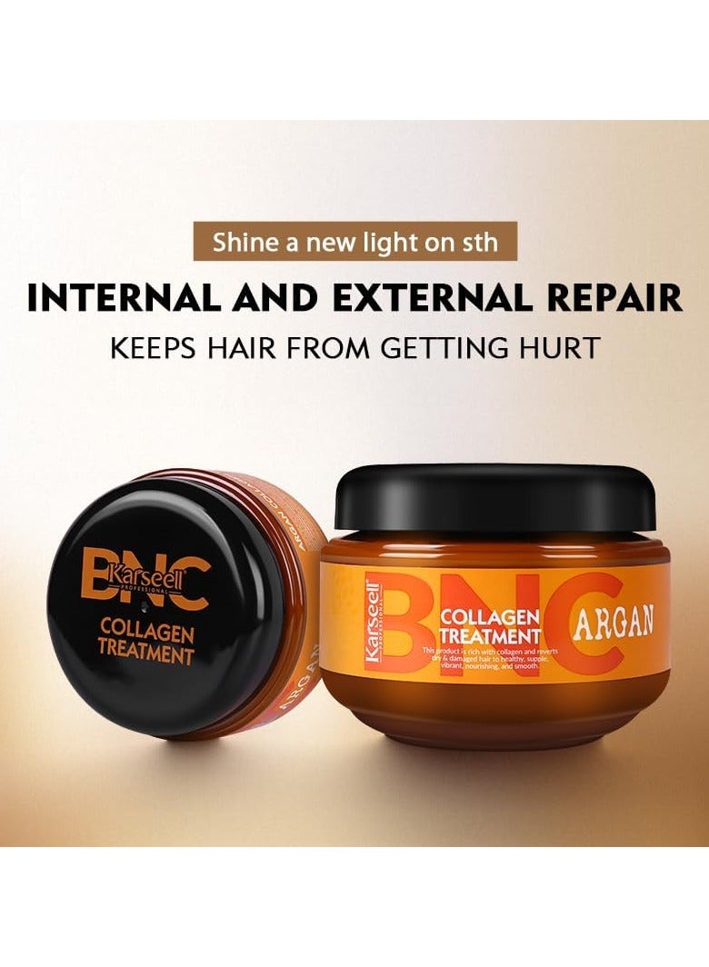 Karseell BNC Collagen Hair Treatment Deep Repair Conditioning Argan Oil Collagen Hair Mask Essence for Dry Damaged Hair All Hair Types 18.6 oz 550ml - Image 4