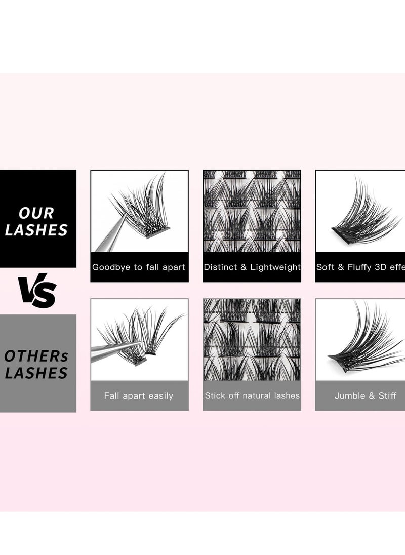 Excefore - Eyelash Extension, Individual Lashes Kit, Cluster Lashes, Natural Cluster Lashes, C Curl Faux Mink Eyelash Extensions - Image 1