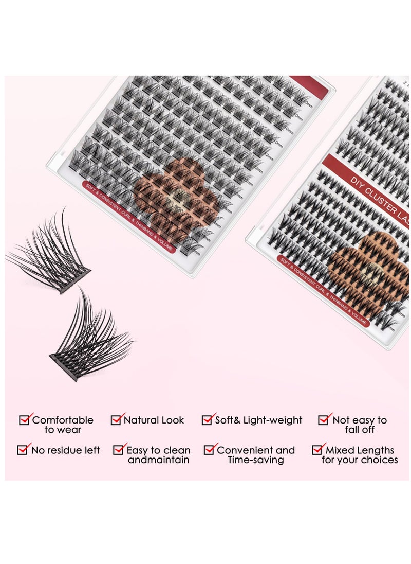 Excefore - Eyelash Extension, Individual Lashes Kit, Cluster Lashes, Natural Cluster Lashes, C Curl Faux Mink Eyelash Extensions - Image 1