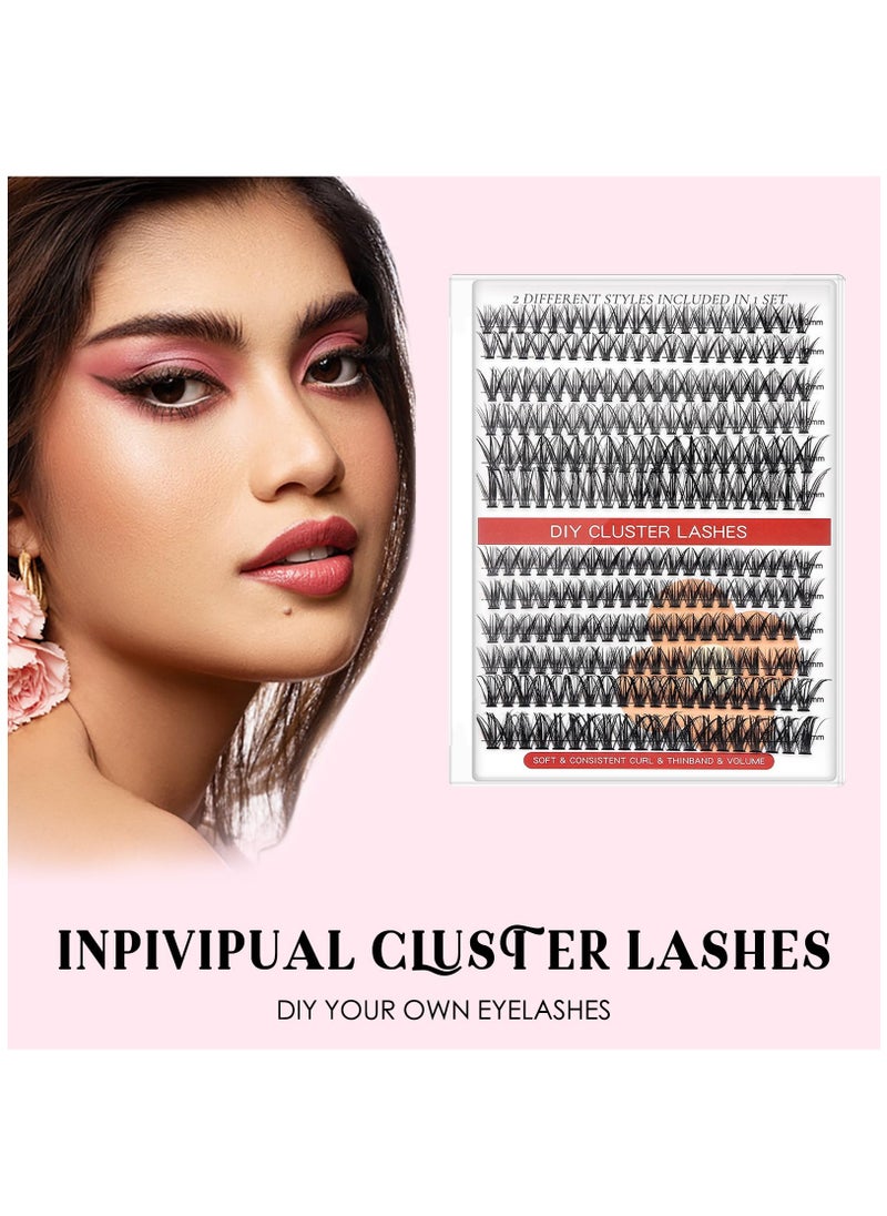 Excefore - Eyelash Extension, Individual Lashes Kit, Cluster Lashes, Natural Cluster Lashes, C Curl Faux Mink Eyelash Extensions - Image 1