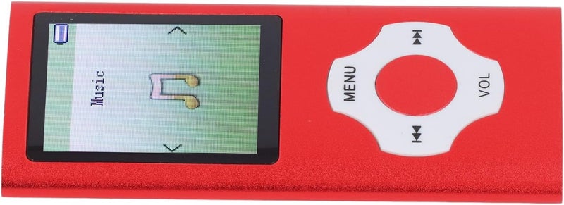 تصميم مدمج مطور مشغل MP3 من Zunate، مشغل موسيقى MP4 بسعة 64 جيجابايت مع مكبر صوت HiFi وشاشة ملونة بحجم 1.8 بوصة، يدعم تخزينًا قابلًا للتوسيع حتى 128 جيجابايت للكتب الصوتية ومقاطع الفيديو (أحمر) - Image 4