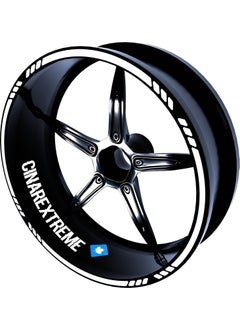 Çınar Extreme 4 Piece Cut-Out Design Milky White Rim Stripe Sticker  - Image 1