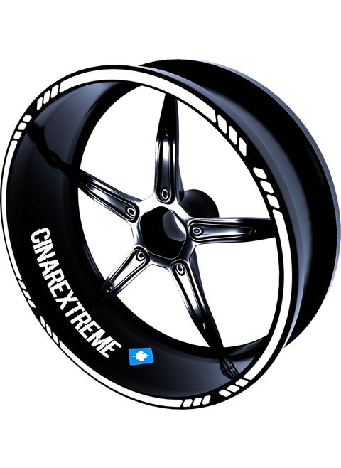 4 Piece Cut-Out Design Milky White Rim Stripe Sticker
