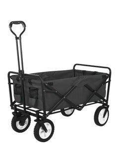 HOPHOP Foldable Utility Wagon Cart Trolley Utility Grocery Wagon for Camping Shopping (Black)  - Image 1