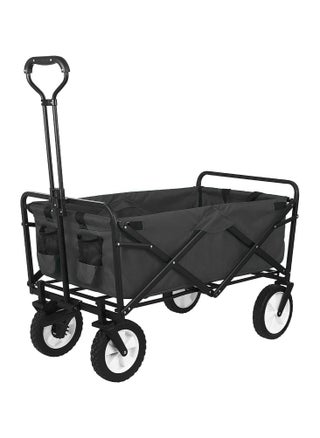 Foldable Utility Wagon Cart Trolley Utility Grocery Wagon for Camping Shopping (Black) - pzsku/Z6C912DCA85242BE5B17DZ/45/_/1726322305/b4194408-1a35-47d0-93fd-30634b3fe1d3
