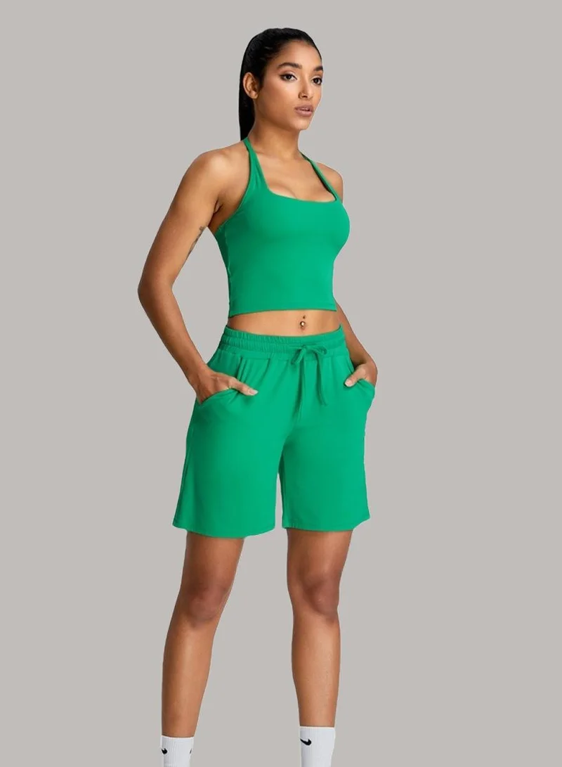 Womens Mid Waist Workout Sport Yoga Shorts Loose Fit