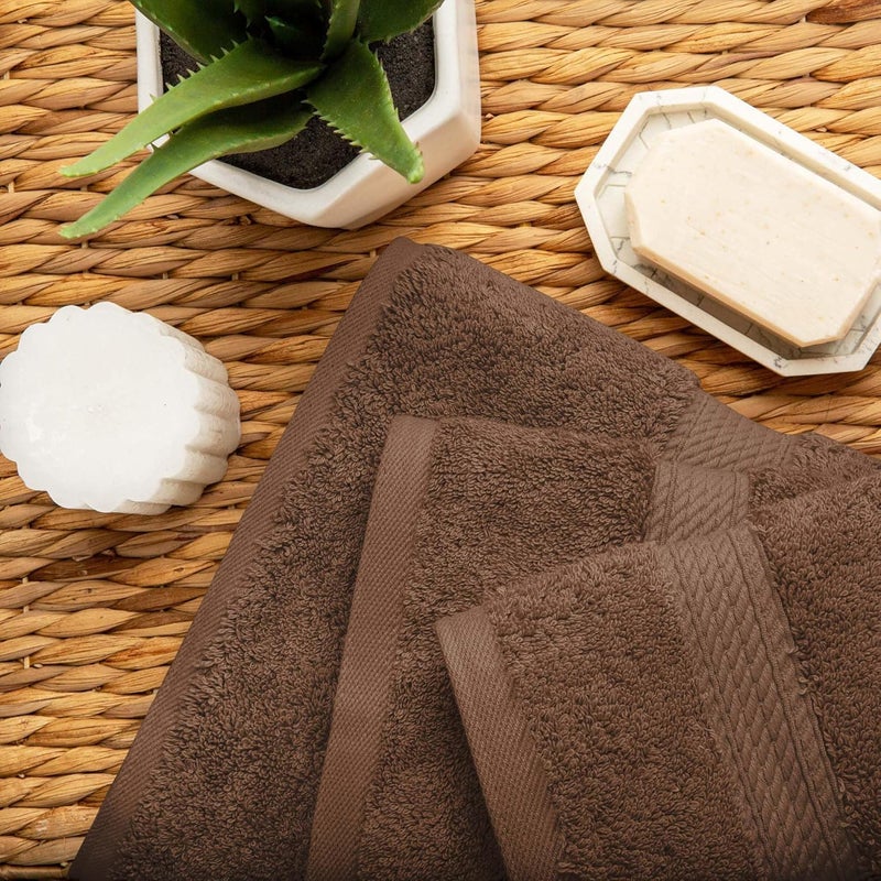 Superior 900GSM Towel Set, Face, Hand, and Bath, Chocolate, 3 Piece | Quick Dry, Soft Luxury Towel Set, Bath Essentials, Guest Bath, Spa, 1 Bath, 1 Hand, 1 Face Towels, Madeline Towels - Image 4