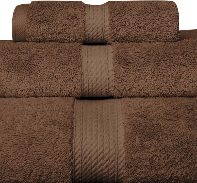 Superior 900GSM Towel Set, Face, Hand, and Bath, Chocolate, 3 Piece | Quick Dry, Soft Luxury Towel Set, Bath Essentials, Guest Bath, Spa, 1 Bath, 1 Hand, 1 Face Towels, Madeline Towels - Image 3